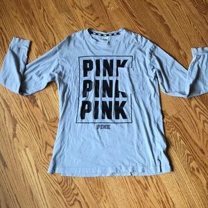 Grey PINK Long Sleeve Shirt